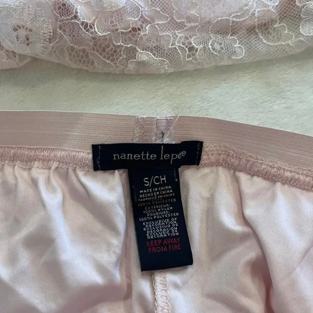 Nanette Lepore Pink Lace Lingerie Set Small Pink